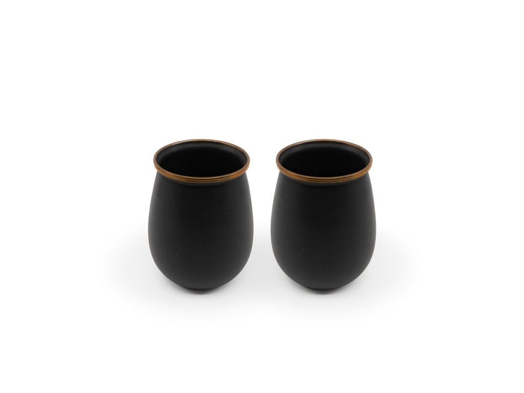 Sada smaltovaných sklenic Tumbler černá BAREBONES | 600ml | 2ks – Jednoduchá údržba
