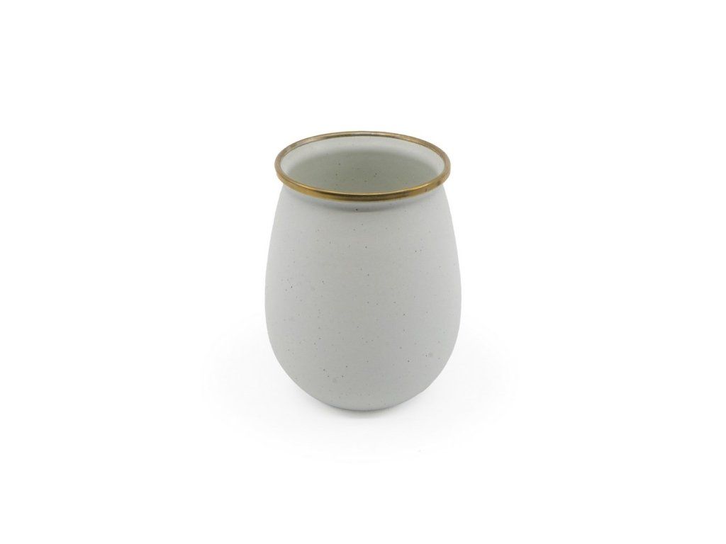 Sada smaltovaných sklenic Tumbler bílá BAREBONES | 600ml | 2ks – Univerzální použití