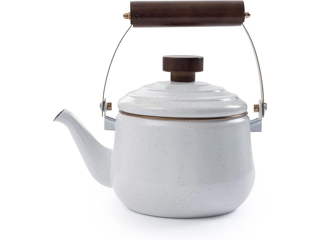 Smaltovaná konvice bílá BAREBONES | 1litr – Vintage inspirovaný design