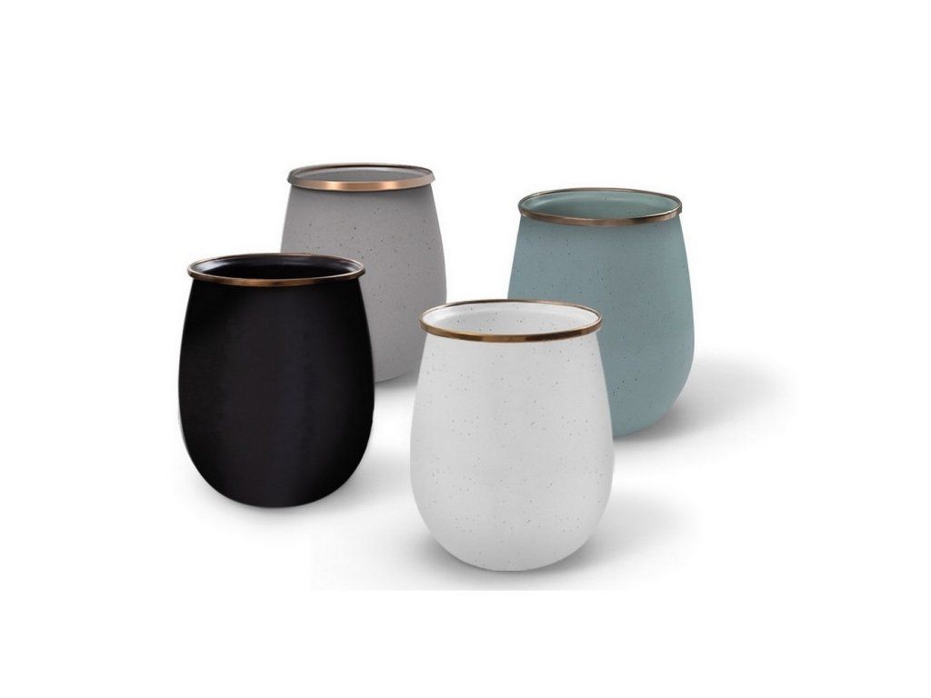 Sada smaltovaných sklenic Tumbler mint BAREBONES | 600ml | 2ks – Jednoduchá údržba