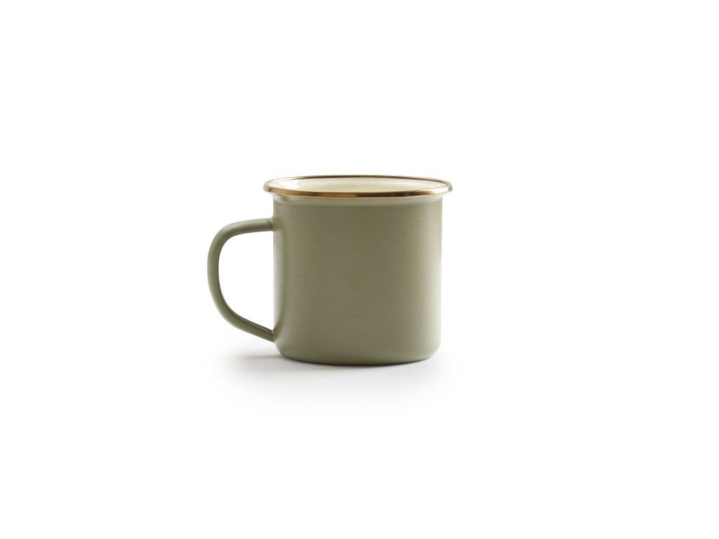 Smaltované hrnky olivové BAREBONES | 473ml | 2ks – Klasický a moderní design