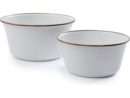 Sada smaltovaných misek bílých 2ks BAREBONES | 26cm a 22cm