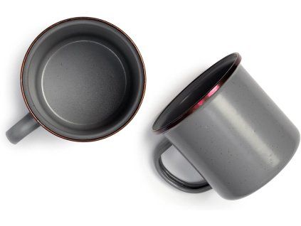Smaltované hrnky šedé BAREBONES | 473ml | 2ks