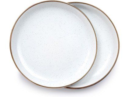Sada smaltovaných talířů bílá 2ks BAREBONES | průměr 28cm